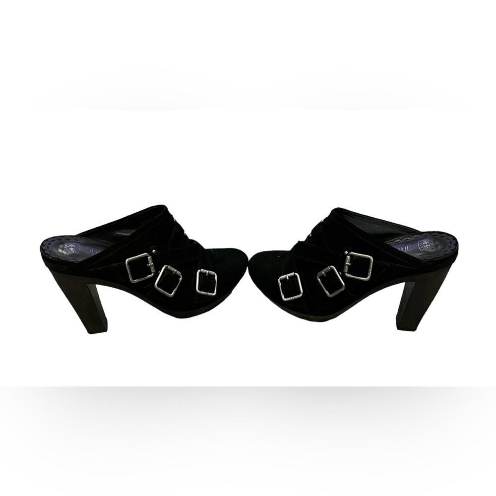 Suede Buckled 6” Open Heel